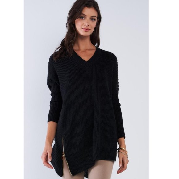 V-Neck Asymmetrical Oversized Tunic NWT - Picture 2 of 3